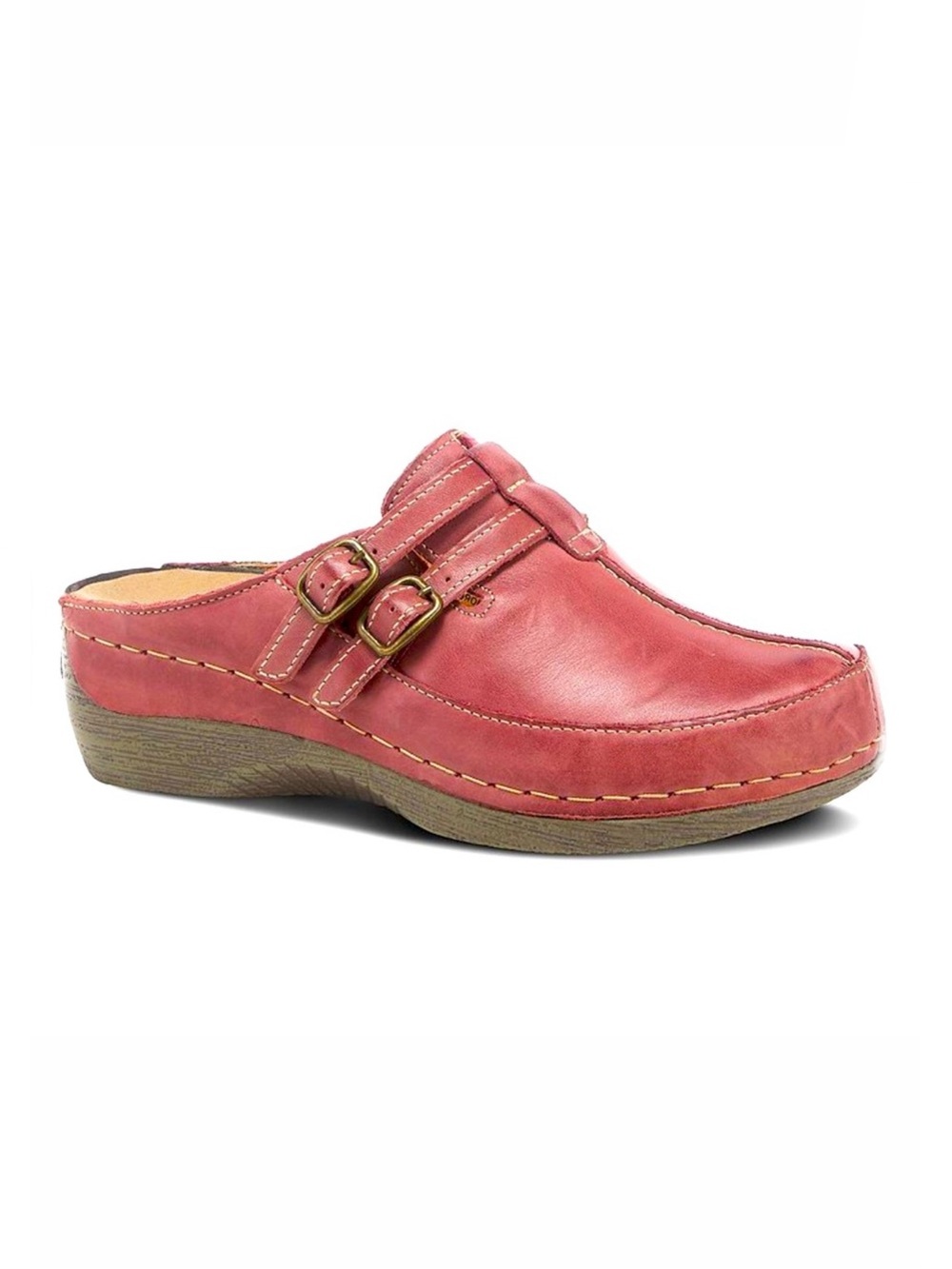 Spring Steps Woman's Leather Clogs 'Happy' Bordeaux EU40 US9
